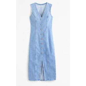 Abercrombie & Fitch Mara Denim Vest Dress Midi Medium Wash Size XLP
